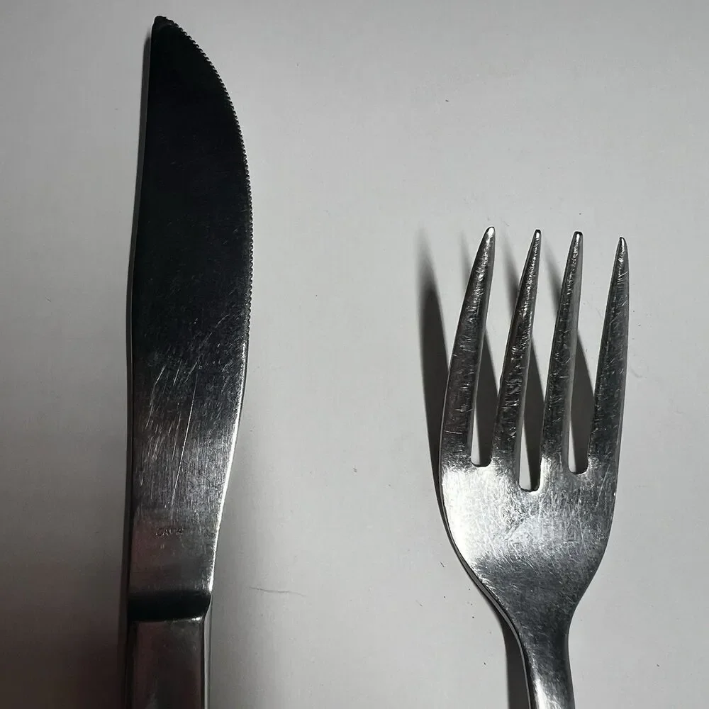 Lot of 2 Vintage Hull Dorzel Embrace Stainless Japan Dinner Knife & Fork